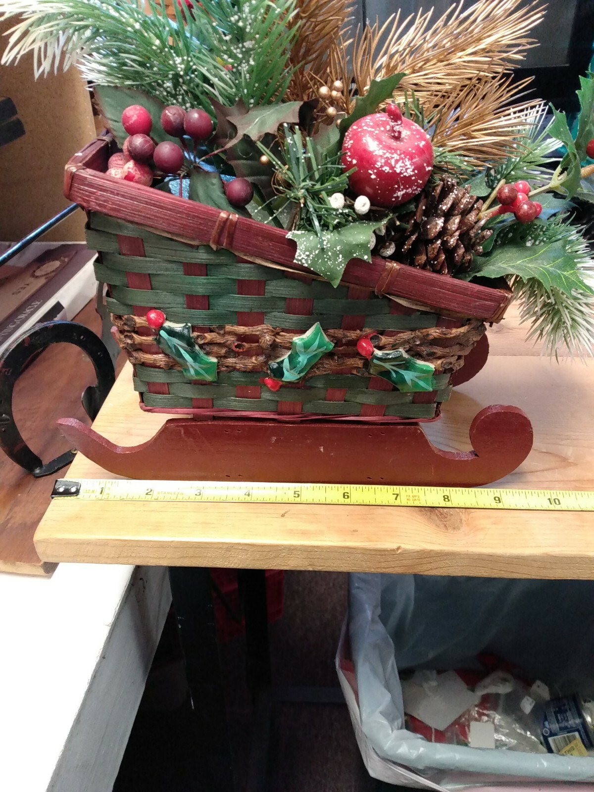 Small Sled Floral Arrangement Decor Eg