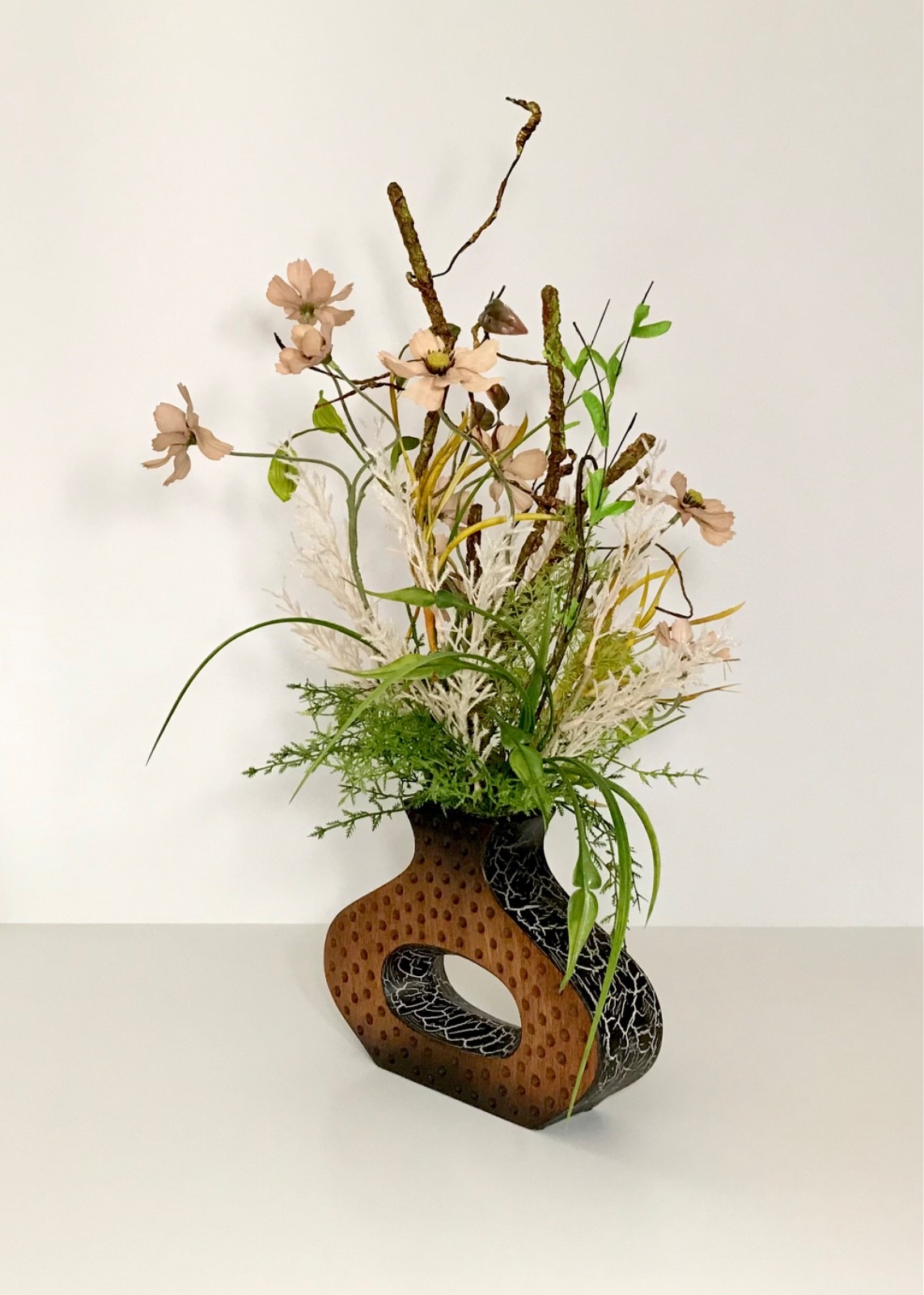 EVERYDAY WILDFLOWER FLORAL ARRANGEMENT MODERN OPEN VASE EARTH TONE CENTERPIECE