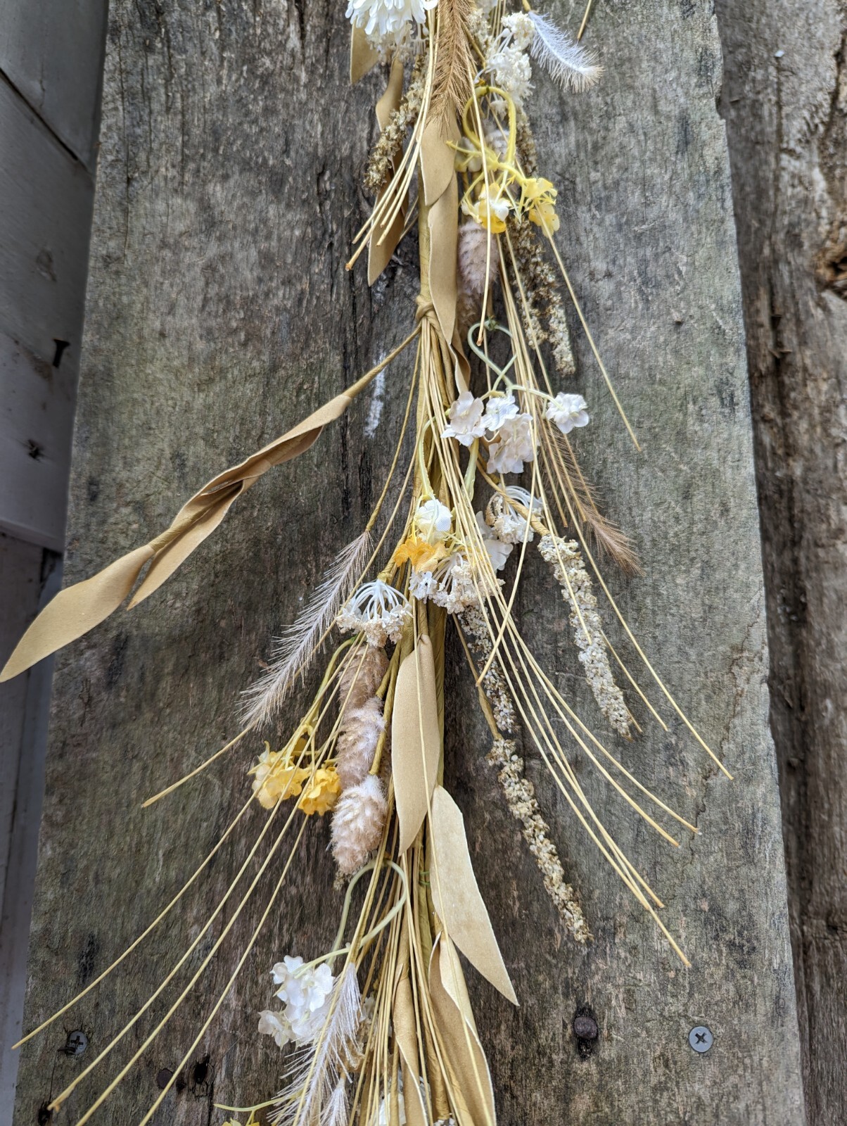 Fall Country Farmhouse EUCALYPTUS WILDFLOWER GARLAND Vine Swag Rustic Autumn