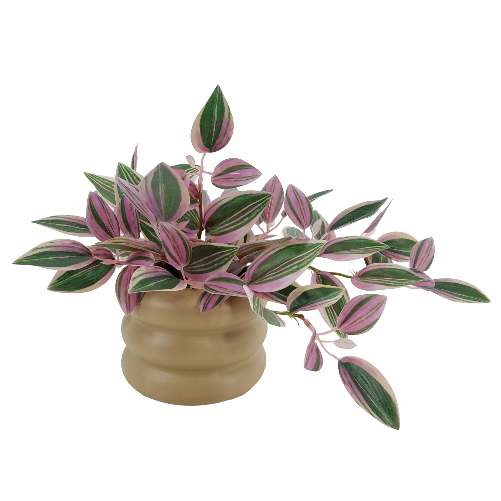 Mainstays Artificial Variegated Zebrina Plant, 9.5″, Pink/Green