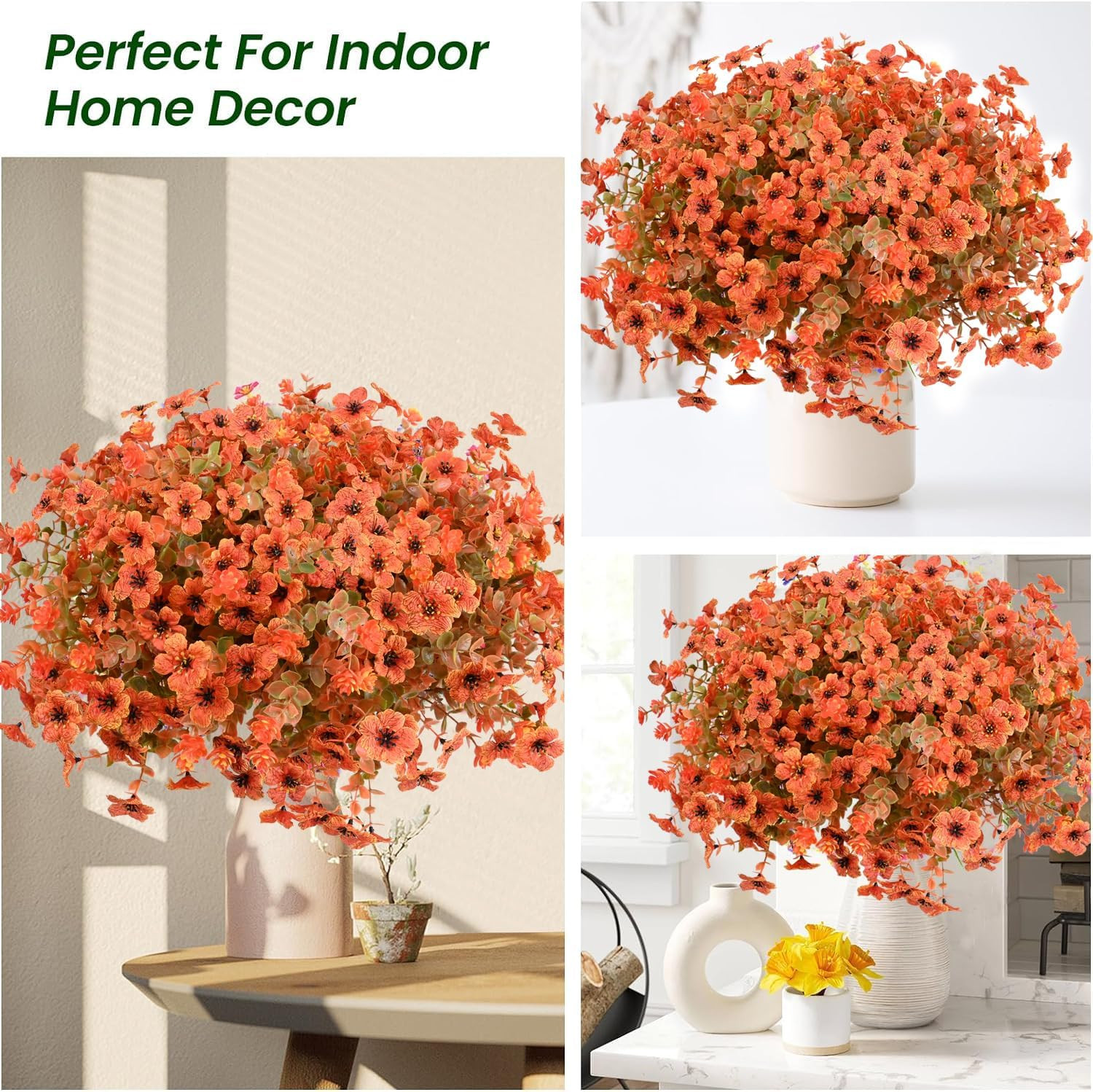 14Pcs UV Resistant Fall Artificial Flowers for Outdoor & Indoor Decor