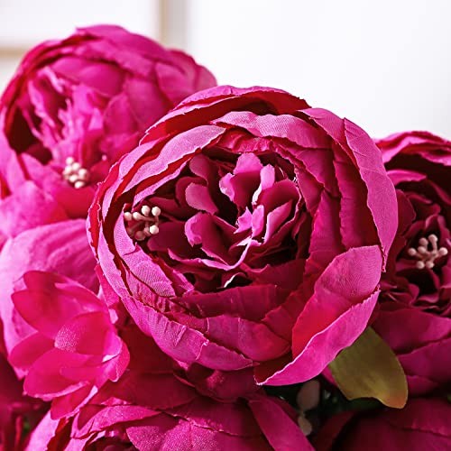 Springs Flowers Artificial Silk Peony Bouquets 20.87*3.5 Spring Hot Pink