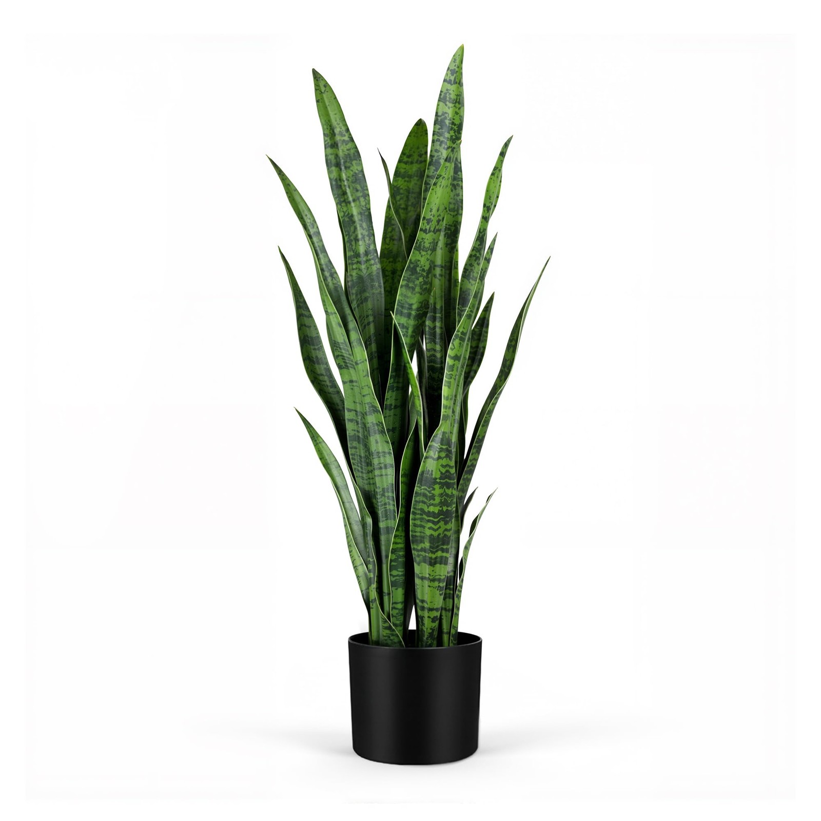KOL 3ft 2-Pack Artificial Snake Plant – Thick Lifelike Leaves, Faux Silk Sans…