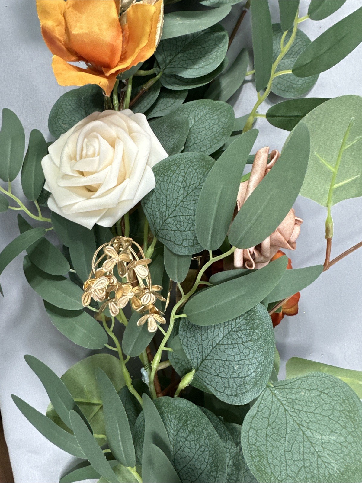 Ling’s Moment Elegant Wedding Eucalyptus Rose Flower Garland All Occasions 6FT
