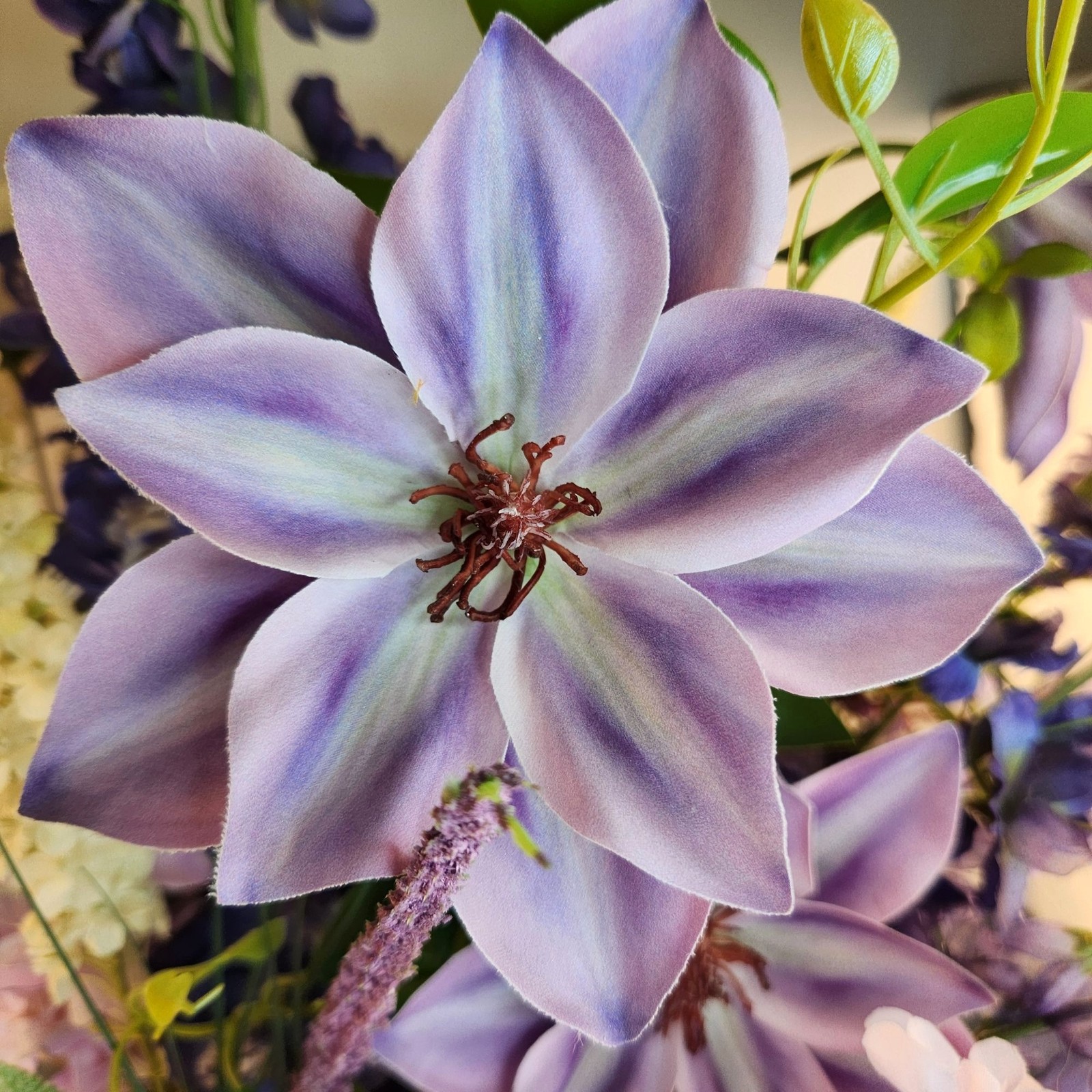 Artificial Purple & Lavender Flower Bouquet Hand-Tied Arrangement Stunning Displ