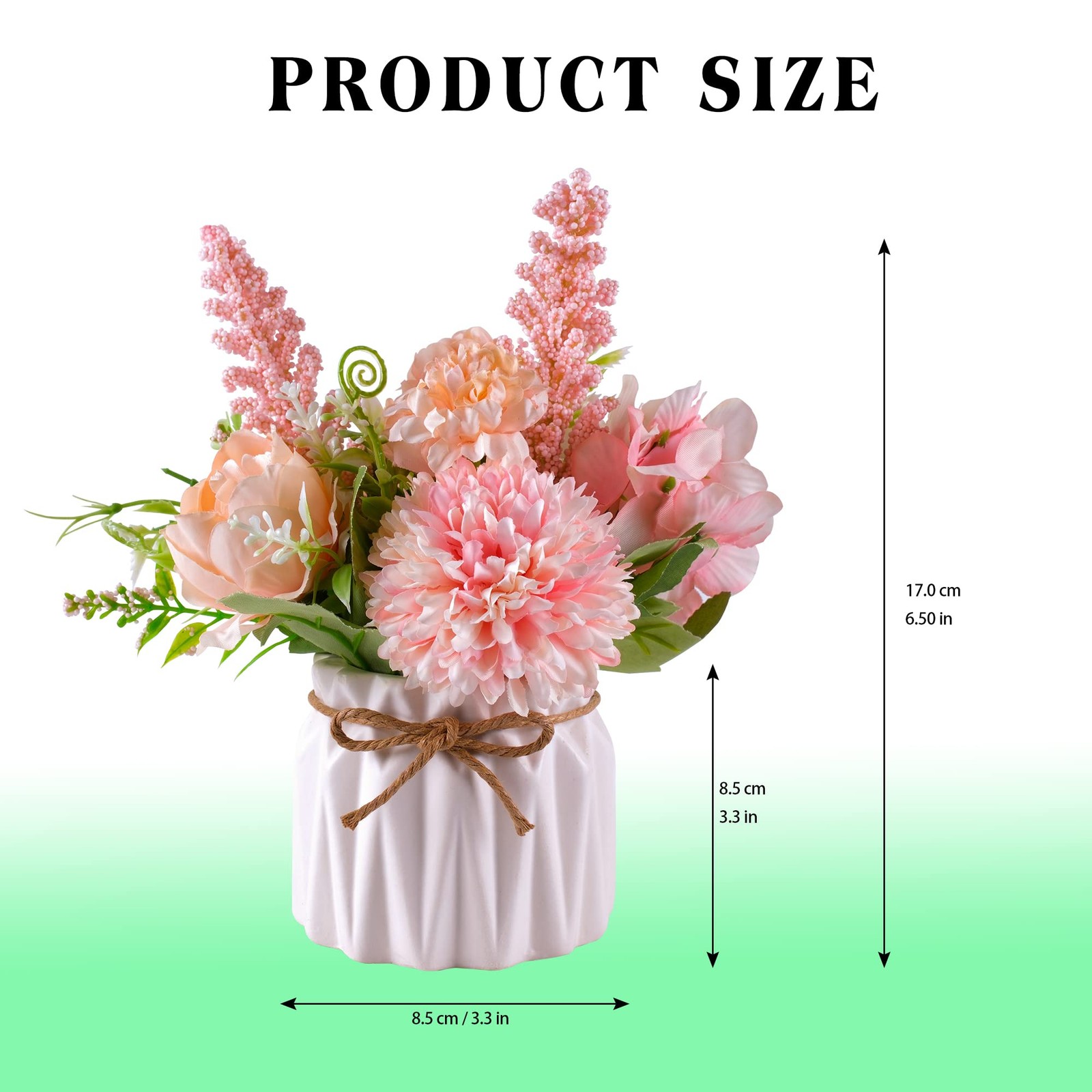 Artificial Potted Flower Pink Desktop Decoration Indoor for Home and Office