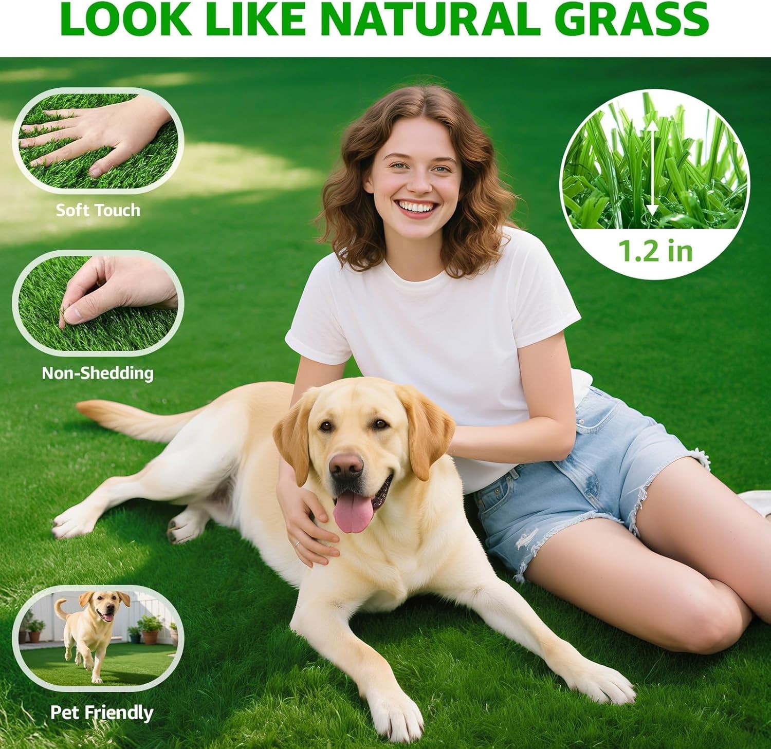 5x8ft Artificial Turf Rug – Realistic Grass Mat for Easy Outdoor Transformation