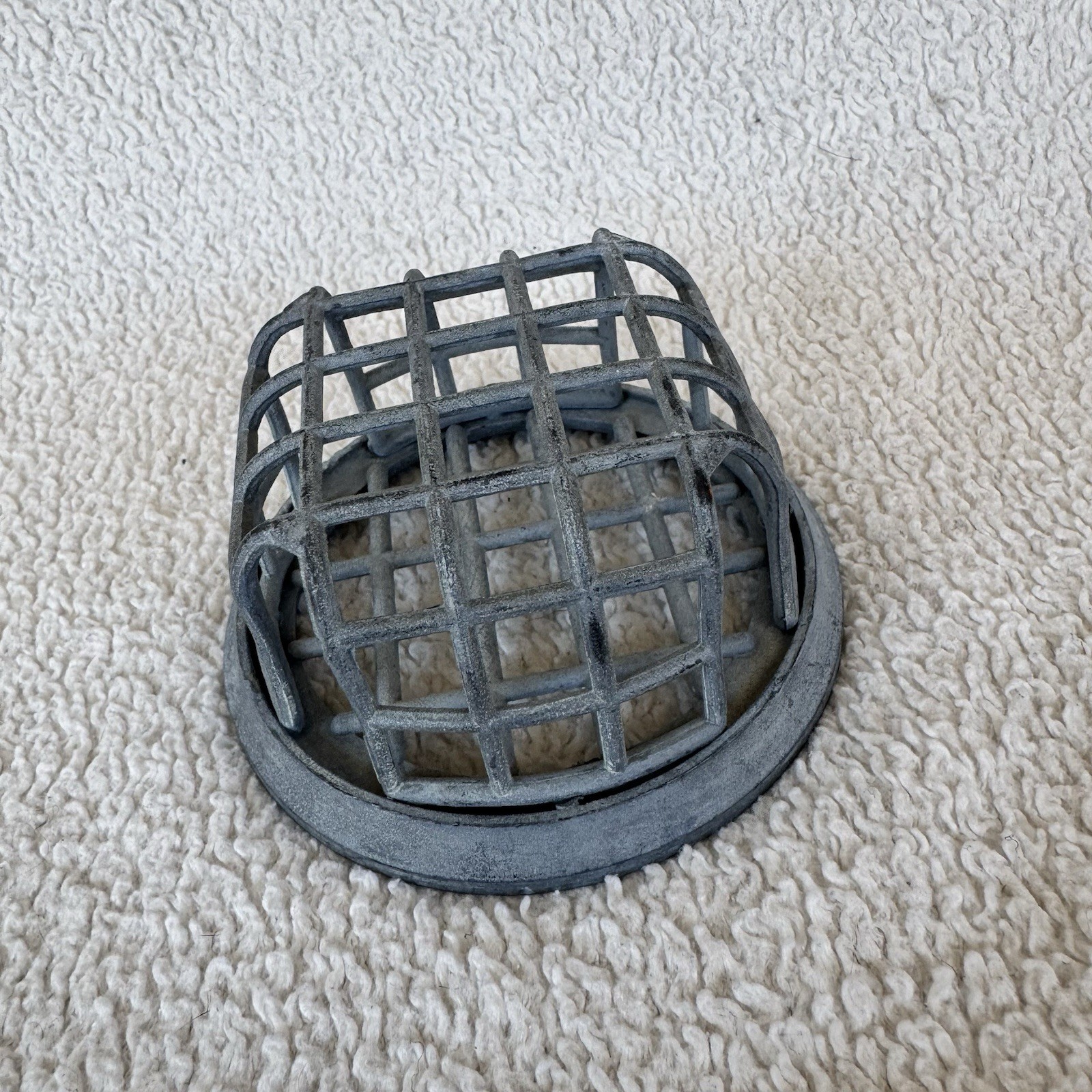 Vintage Metal Flower ‘Frog’ Stem Holder Vase Insert, Cast Zinc Open Grid
