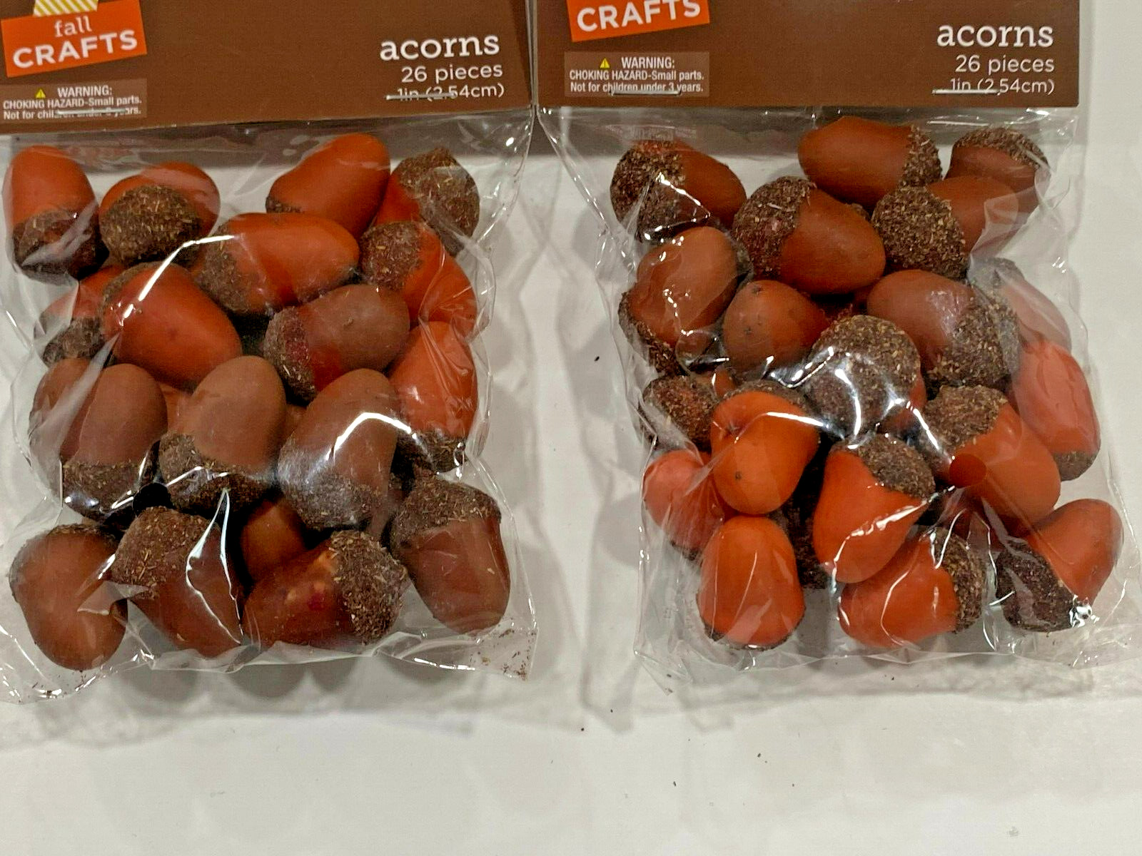 NEW 2 PACKS FALL CRAFTS ACORNS 1″ CRAFT TABLE SCATTER FILLER FLORAL 52 PIECES