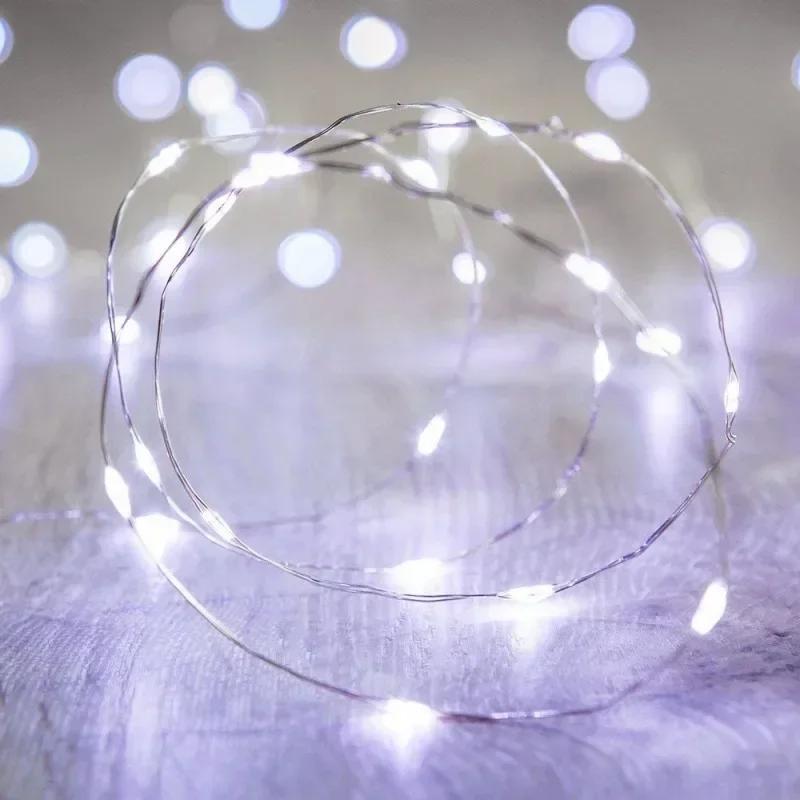 USB LED String Lights Silver Wire Garland Light Waterproof Fairy Lights
