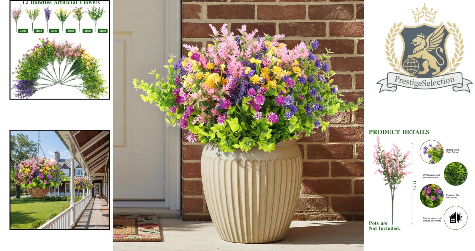 12 Bundles of Lifelike Artificial Silk Flowers in Vibrant Colors for Home Decor