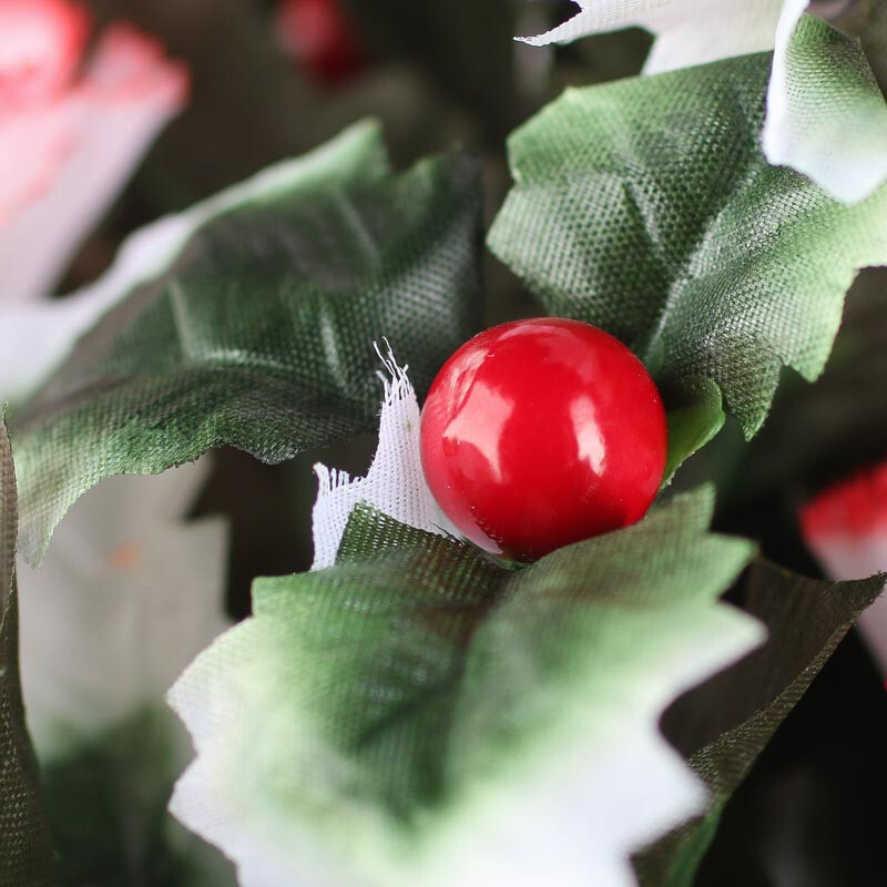 Set of 4 Artificial Carnation and Holly 17-1/2″ Bushes