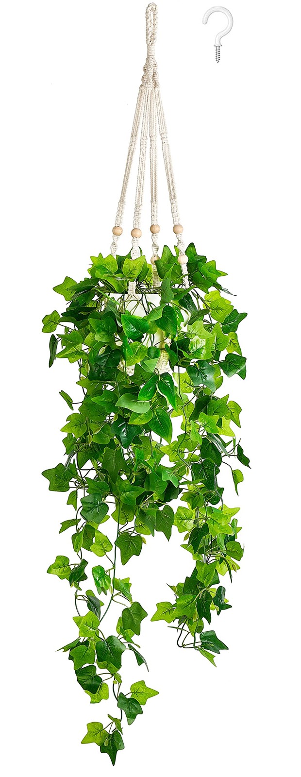 1 PCS Fake Hanging Plants Artificial Decor Macrame Hanger Vines Pots Greenery