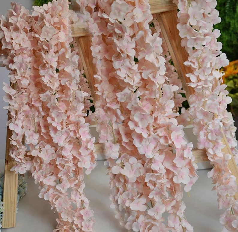 5pc Wedding artificial Flower 70″ hang Wisteria cherry Vine Arch Floral No Leave