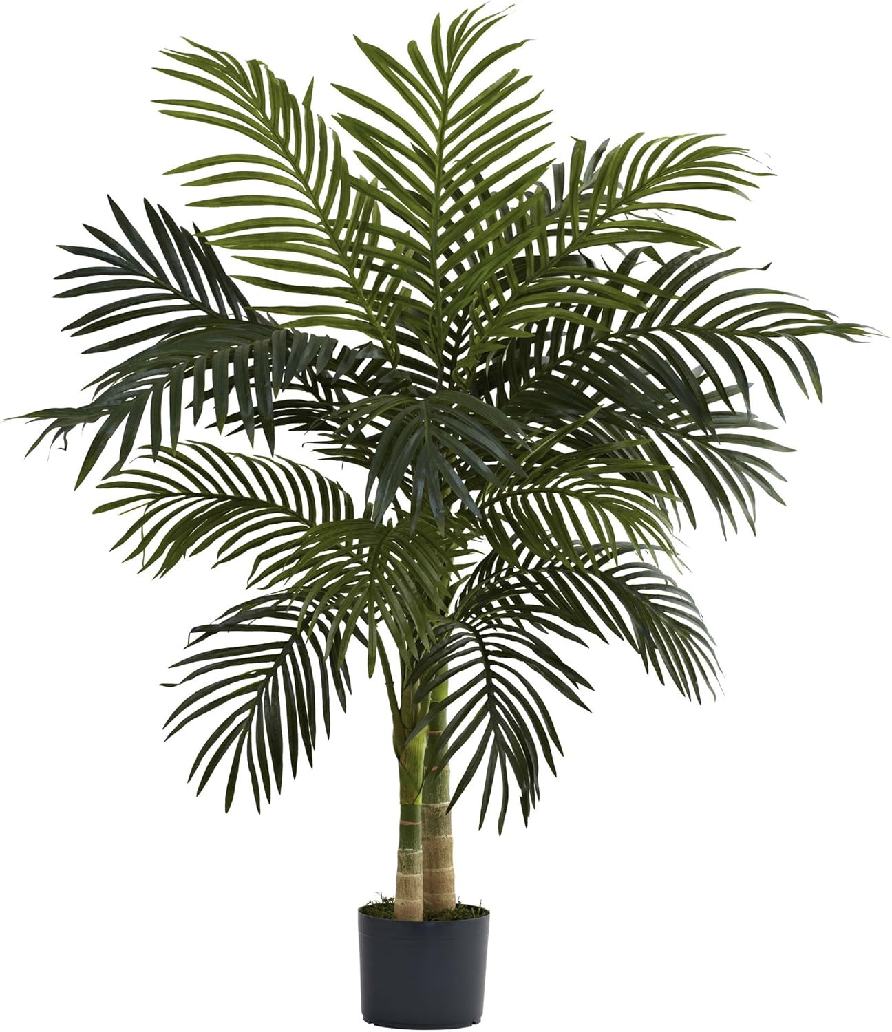 Real Touch 48″ Dracaena Silk Plant – Lush Green Golden Cane Palm Tree