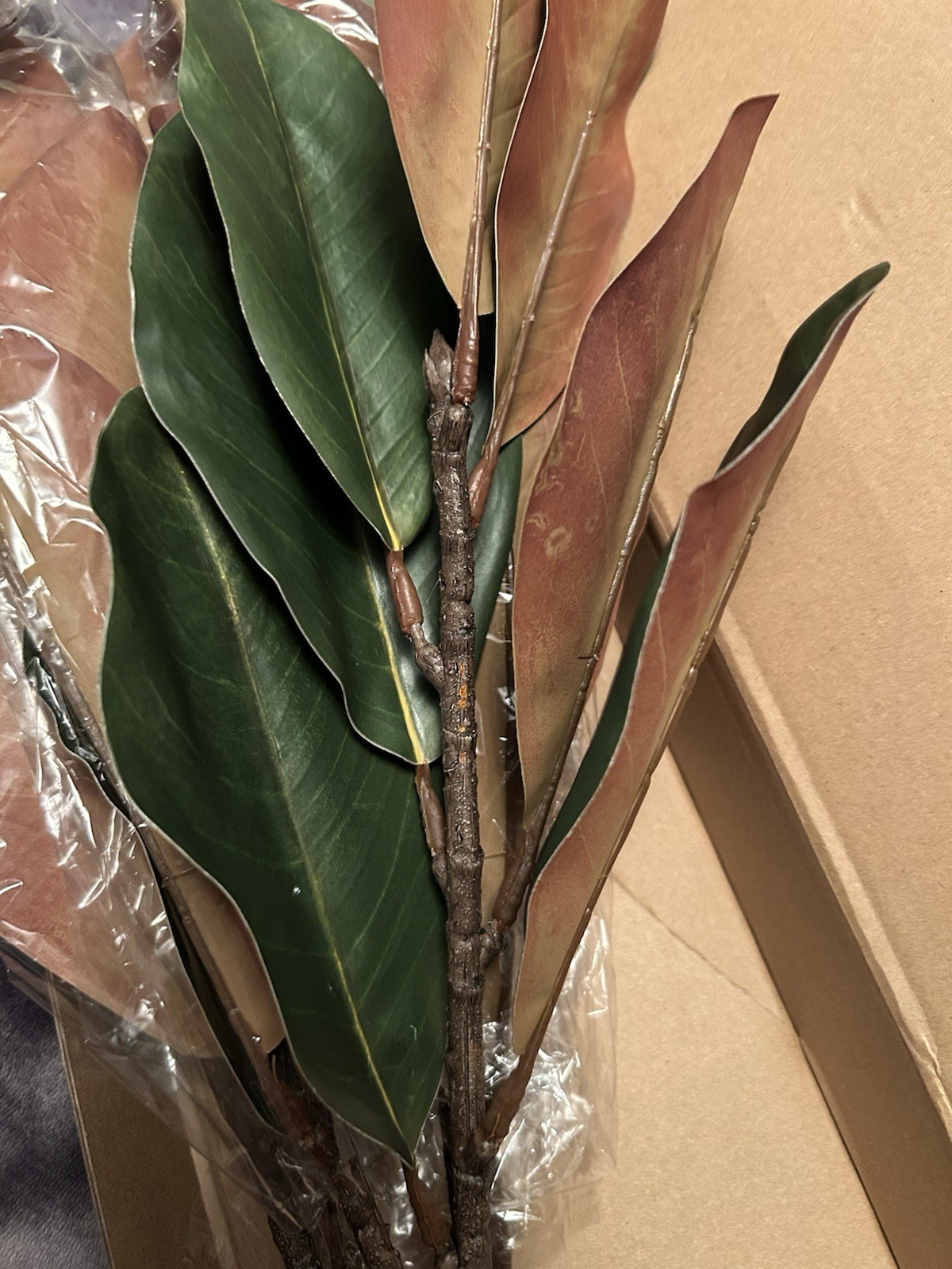 6 Pcs Magnolia Artificial Leaves Branches 3D Magnolia Pick Real Touch Faux Stems