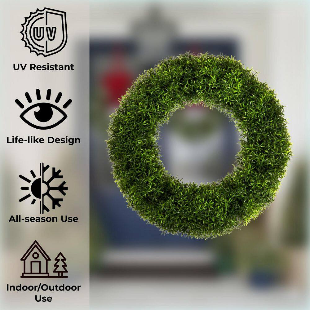 20 In. Artificial round Grass Wreath