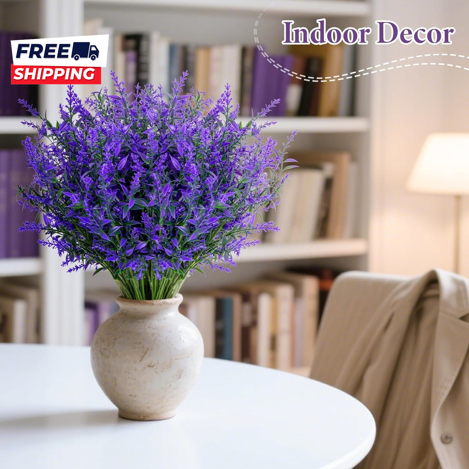 Artificial Lavender Flowers 7 Pcs Artificial Flowers Faux Lavender Plants