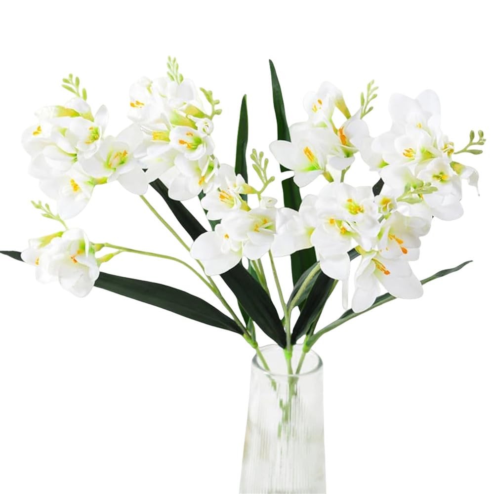 3Pcs Artificial Freesias Flowers,Artificial Lily for Wedding Home Party Garde…