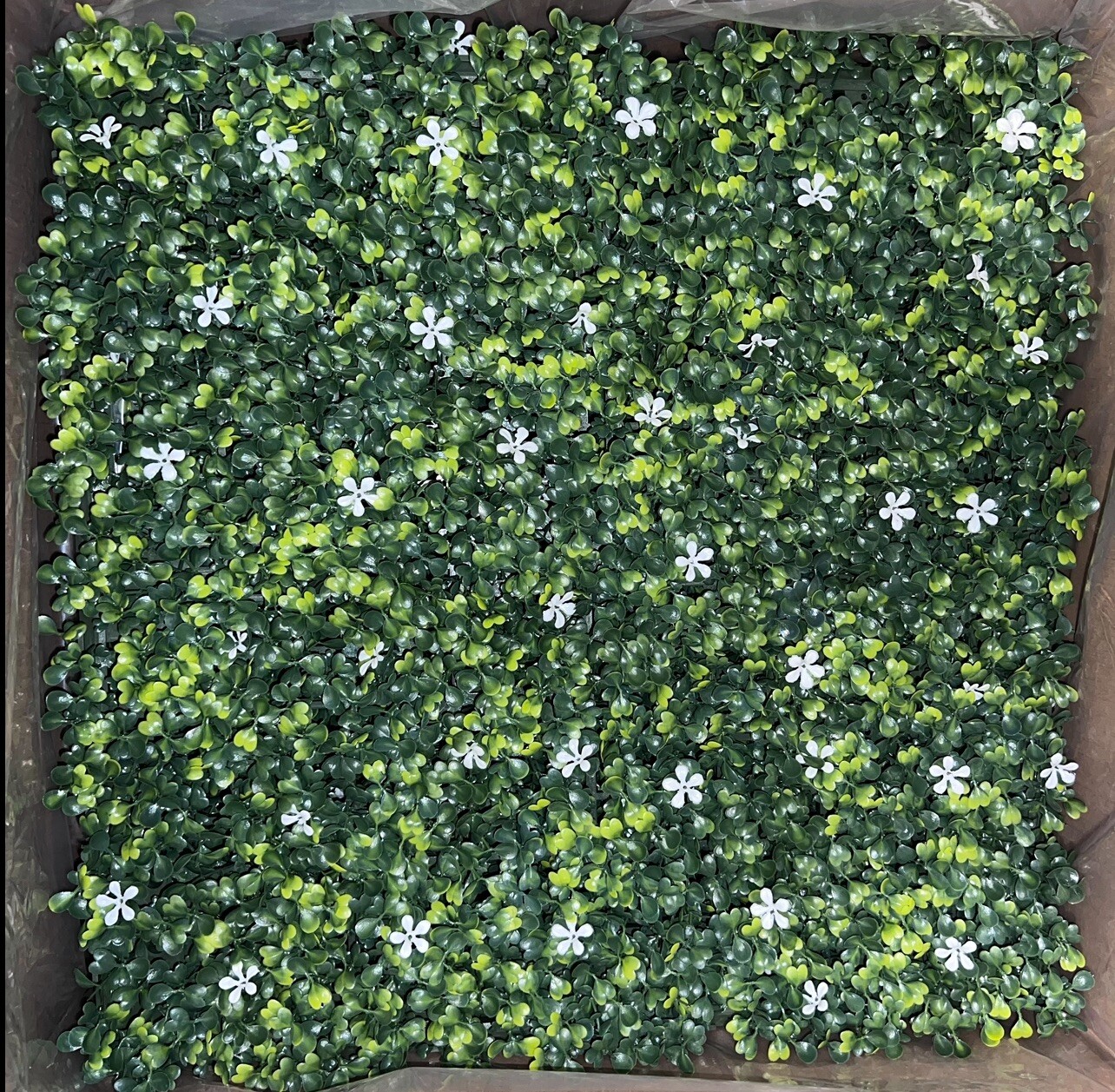 6pc Artificial Panel 18″x18 Milan w/ White Flowers Hard Base Privacy Screen Wall