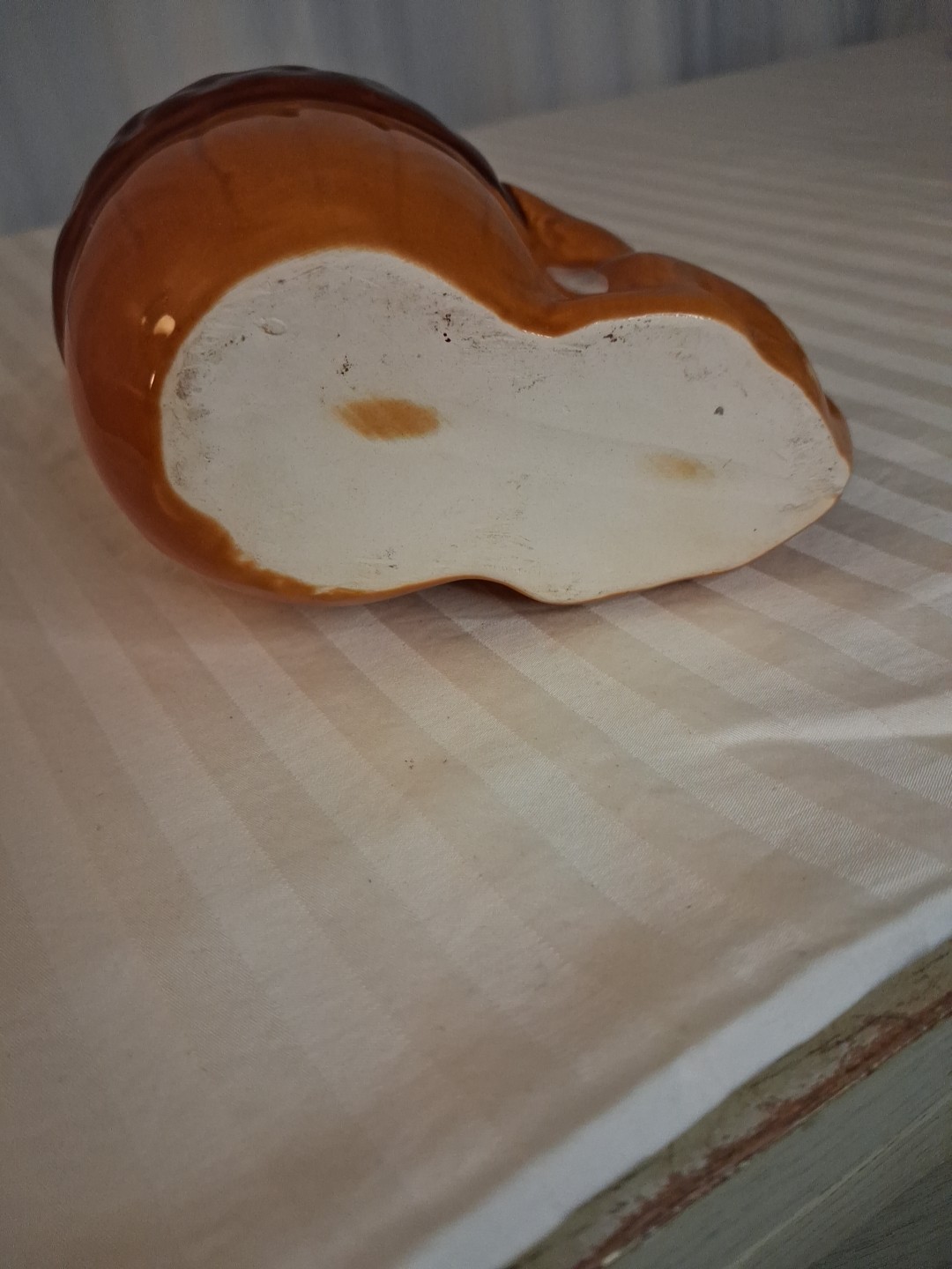 A Vintage Ceramic Squirrel Planter Mid-Century Cottage Core Glossy Glaze