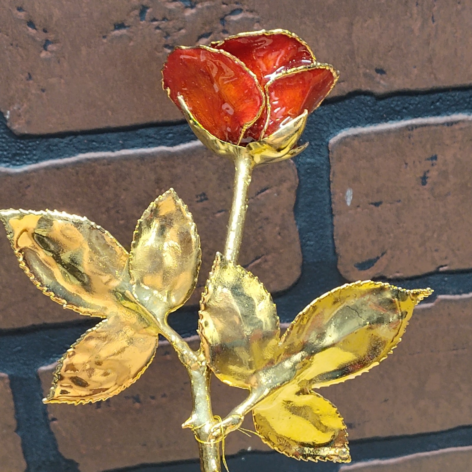 La Belle Collection rose 24k gold plated long lasting flower FLAW see photos