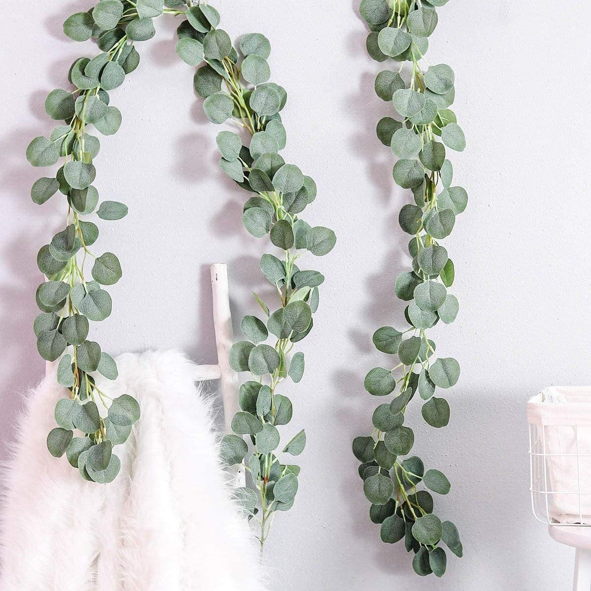 Fake Artificial Eucalyptus Garland Wreath Greenery Leaf Vine Wedding Plant Decor