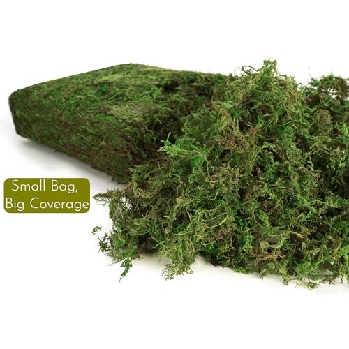 7OZ Moss for Plants Indoor, Natural Looking Faux Grass for Crafts, Fresh Green