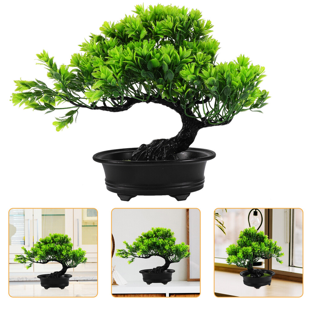 Desk Plants Fake Bonsai Tree Japanese Faux Trees Potted Pine Porch