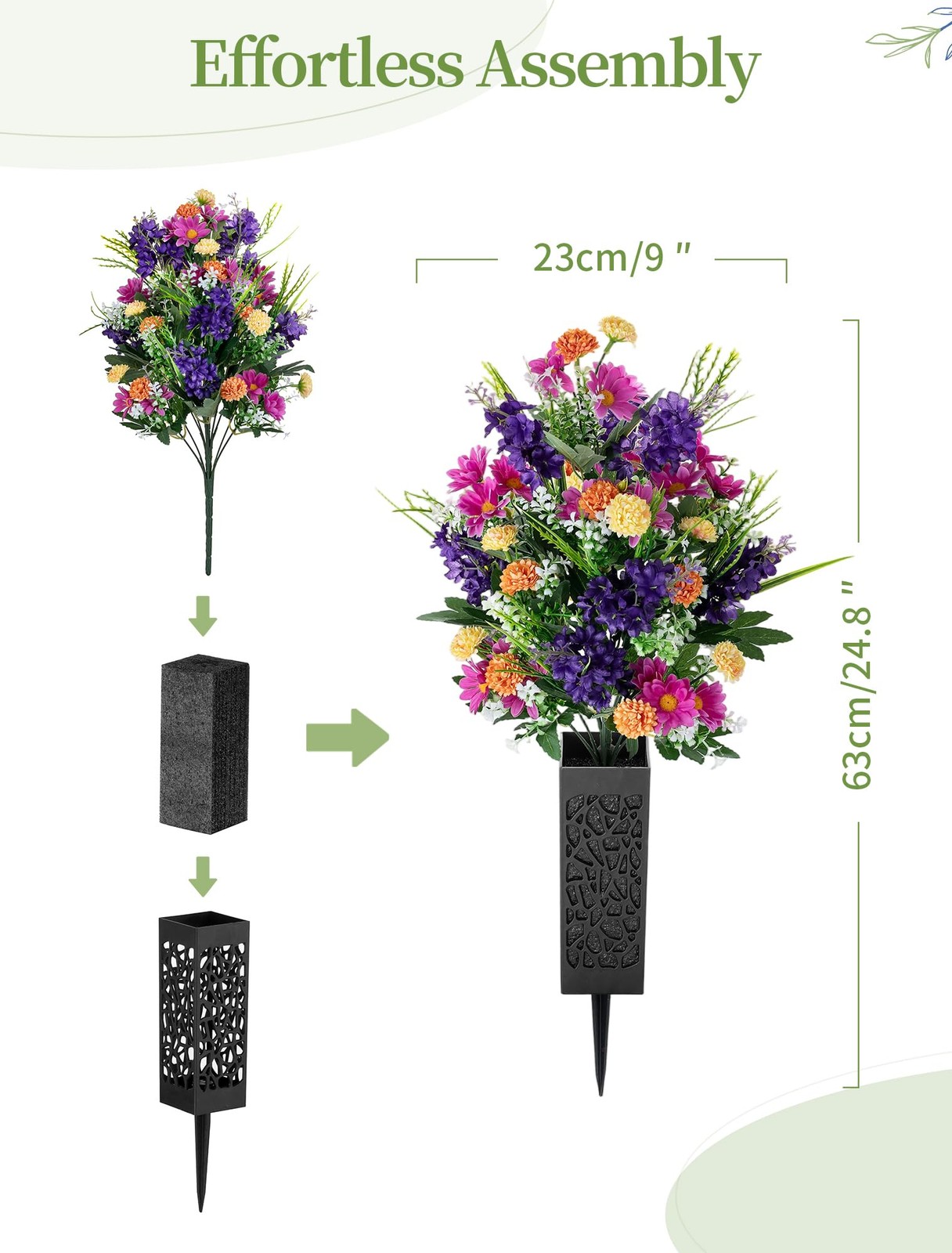 Artificial Cemetery Flowers for Grave: Memorial Day Flowers for Cemetery – Ou