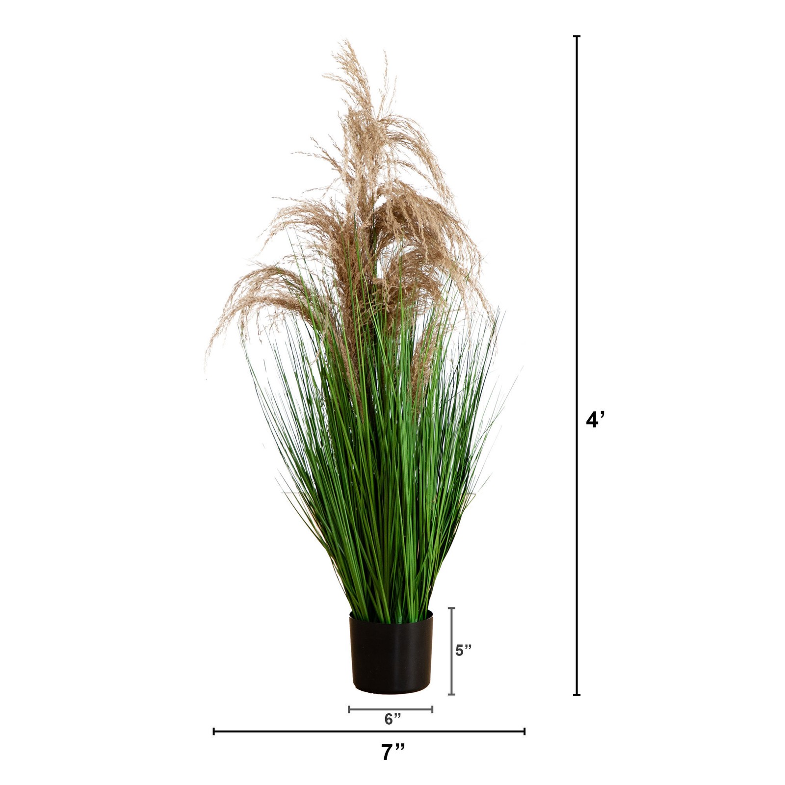 Nearly Natural 4ft Artificial Pampas Grass in Green