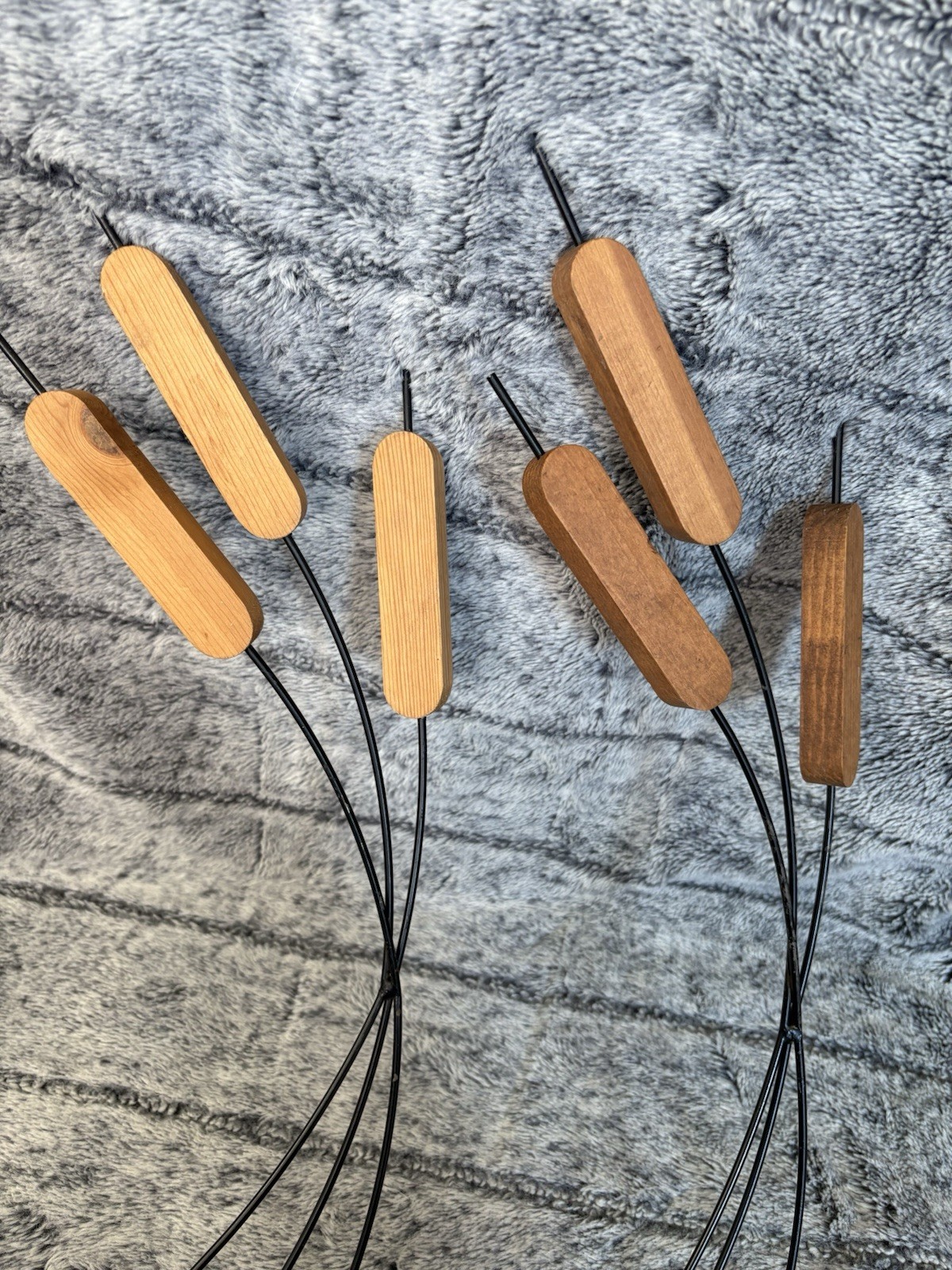 Set of 4 vintage metal and wood fake “florals” #B4