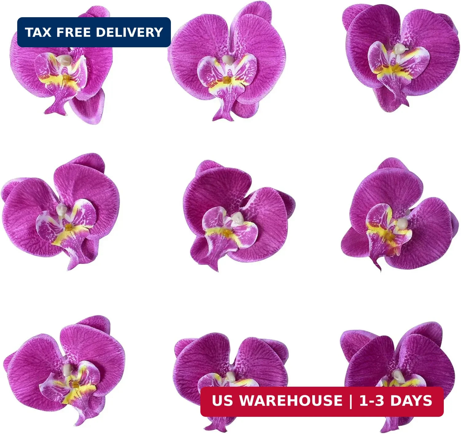 Artificial Silk Phalaenopsis Flower Heads, Fake Butterfly Orchid Heads for Weddi