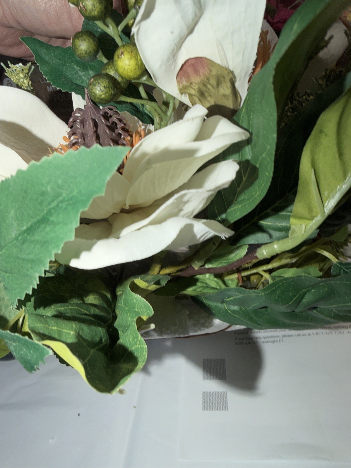 Nearly Natural White Magnolia Candelabrum Artificial Flower Arrangement