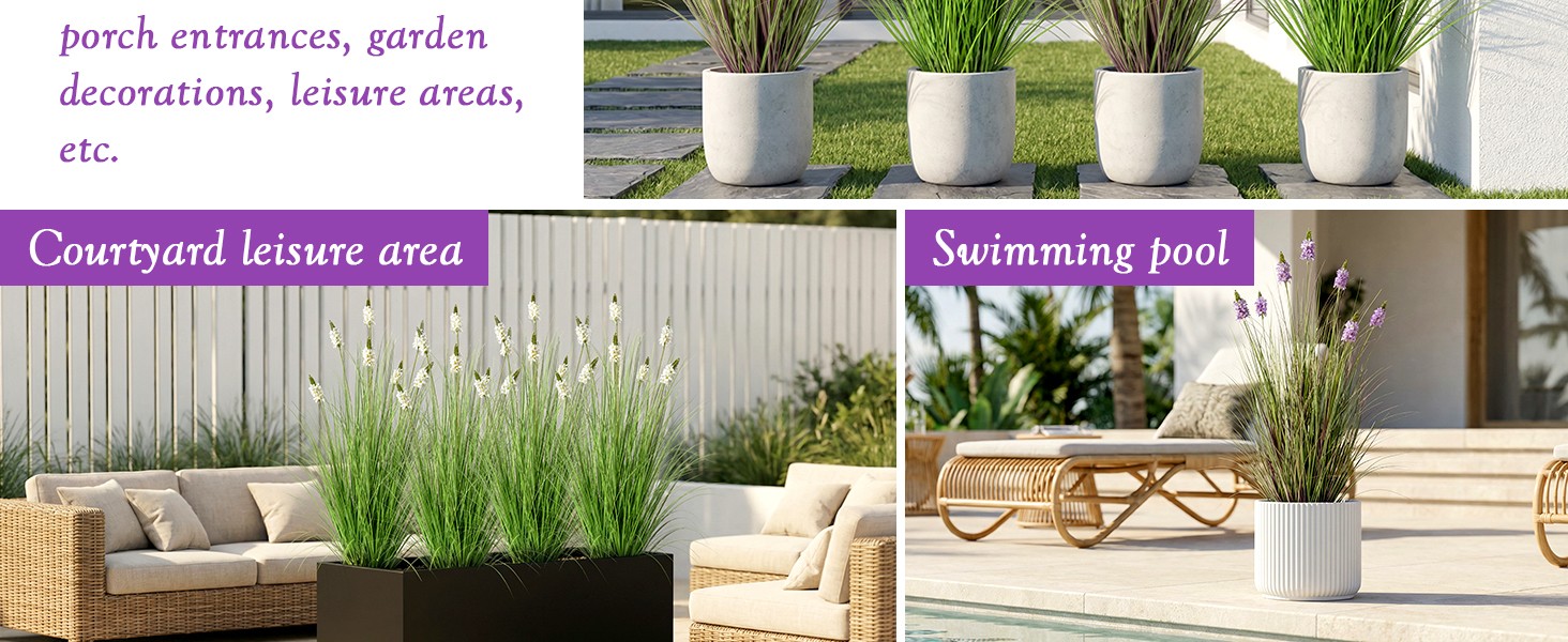 Artificial Plants Indoor Tall Grass Plants with Hyacinth Flower 35.4In Tall