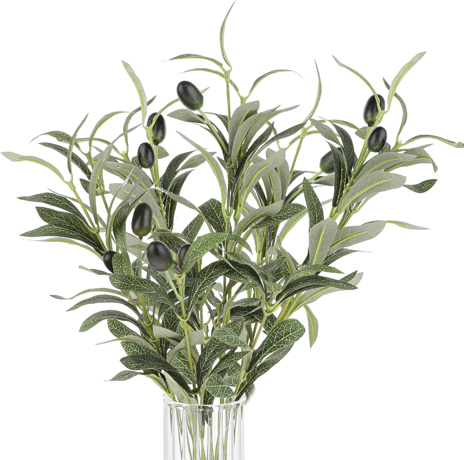11 Inch Olive Branches for Vases, 5 PCS Artificial Plants Olive Tree Branches Fa