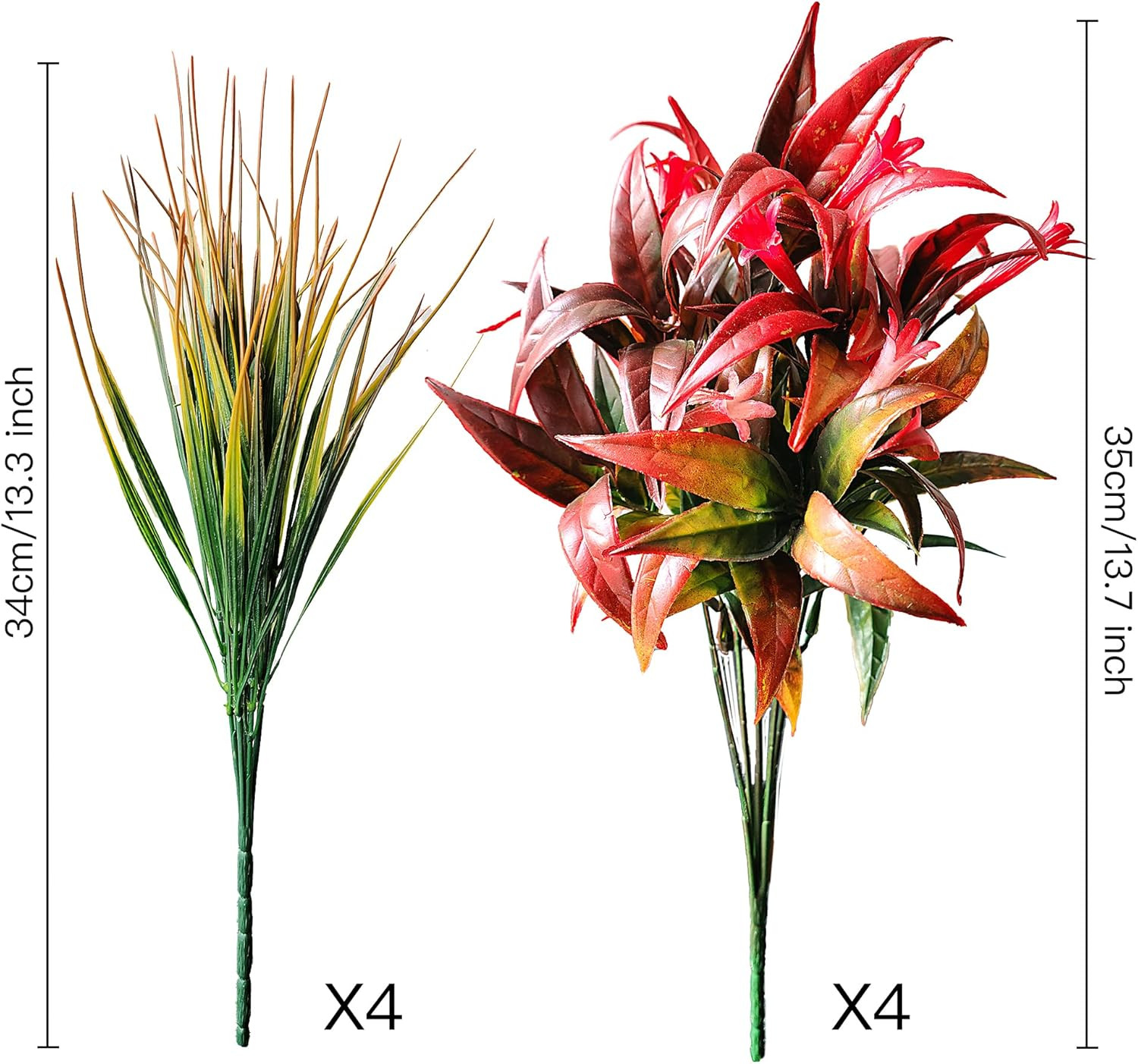8 plantas artificiales exterior UV resistentes jardin plastico verano invierno
