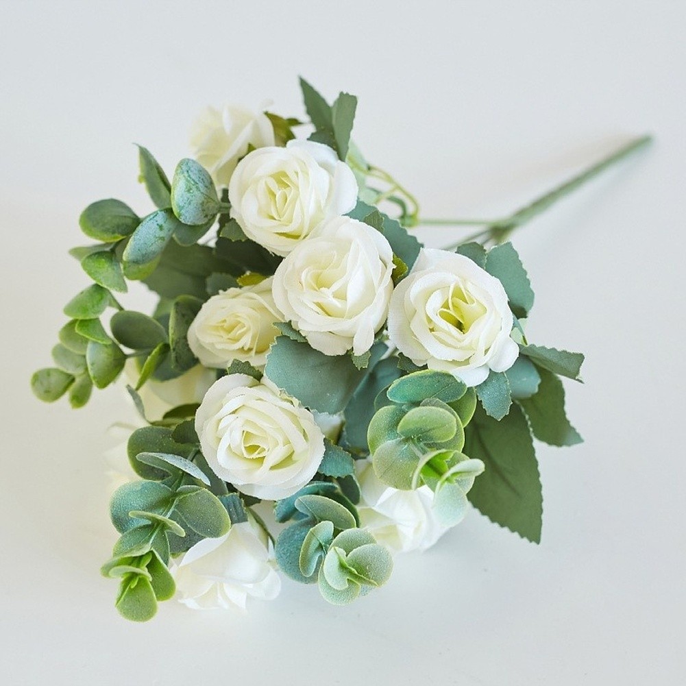 Artificial Bouquet of Roses Silk Fabric Design for Wedding Home Office Use