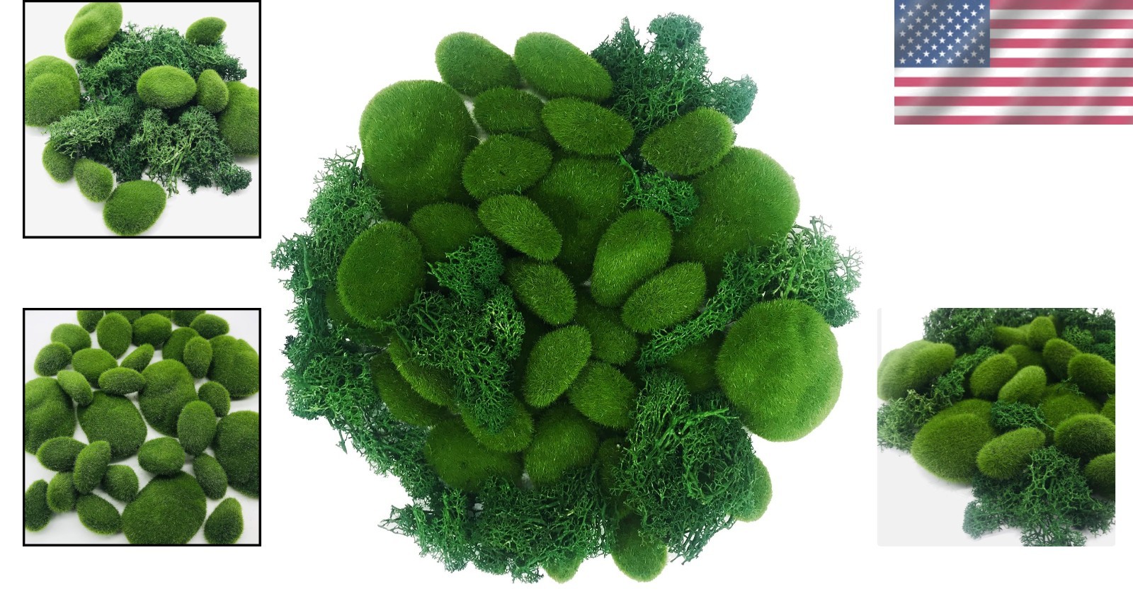 Decorative Artificial Moss Balls Set – 30 PCS with 30g Preserved Green Foam