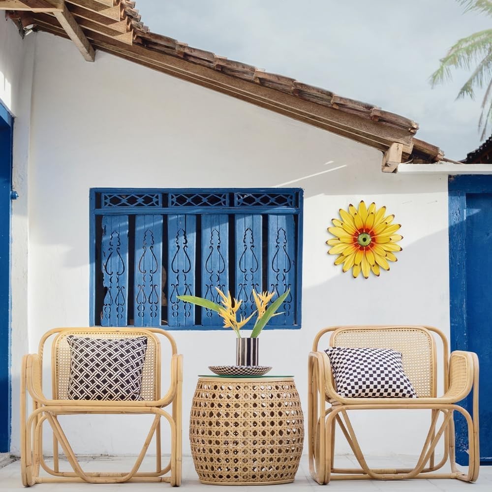 Sunflower Decor 11″ Metal Flower Wall Decor for Indoor Outdoor, Sunflower Kitche