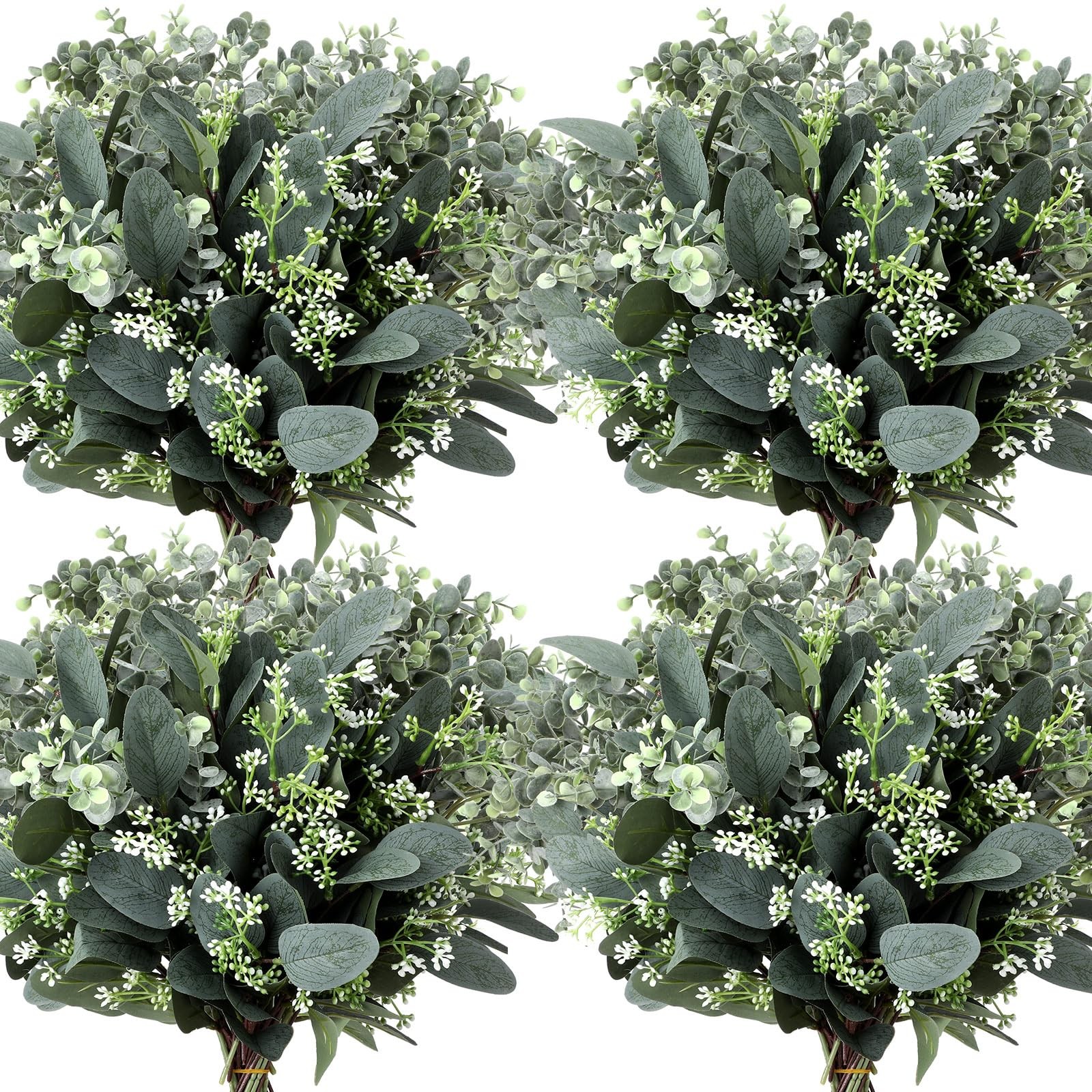 Mixed Eucalyptus Leaves Stems Bulk with White Seeds Artificial Silver Dollar …
