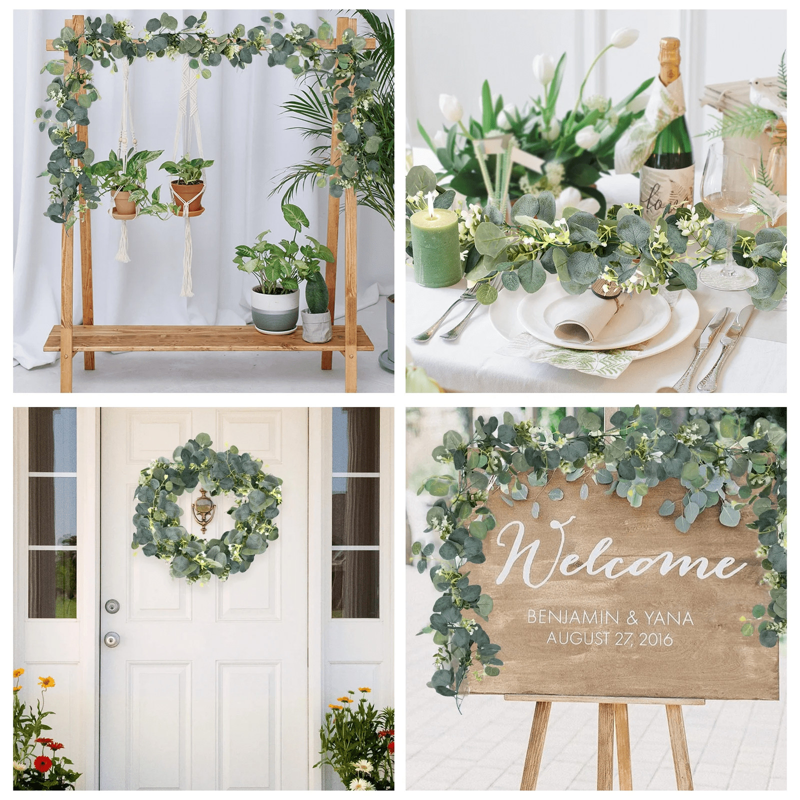 Artificial Eucalyptus Garland – Fake Greenery Vines with Realistic Leaves