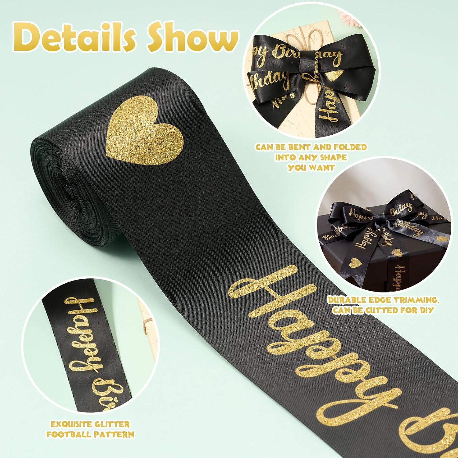 114 Pcs Flower Bouquet Accessories Includes 2 in X 5 Yard Glitter Happy Birthday