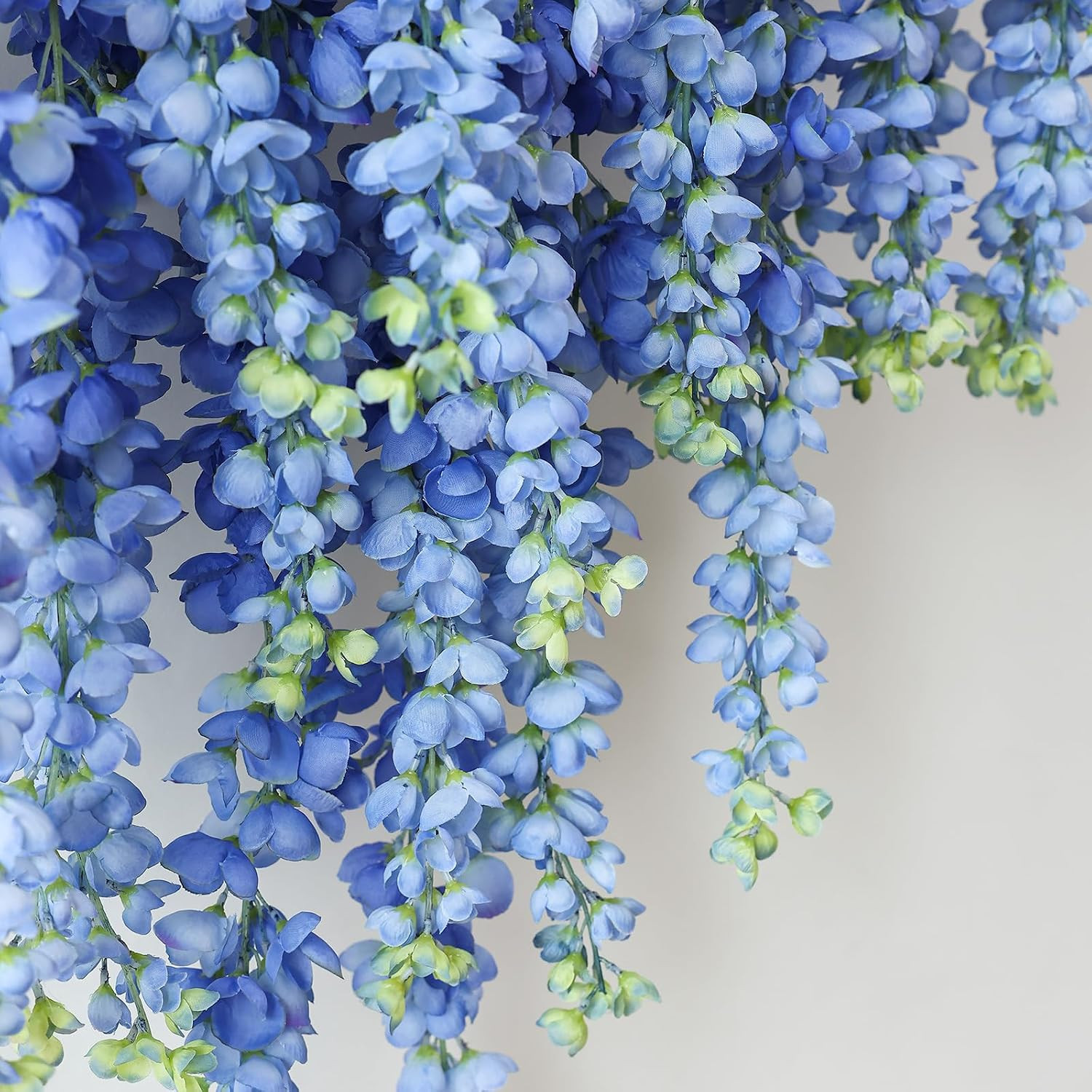 Royal Blue Wisteria Silk Flowers Garland – 6Pcs 48″ Hanging Decor