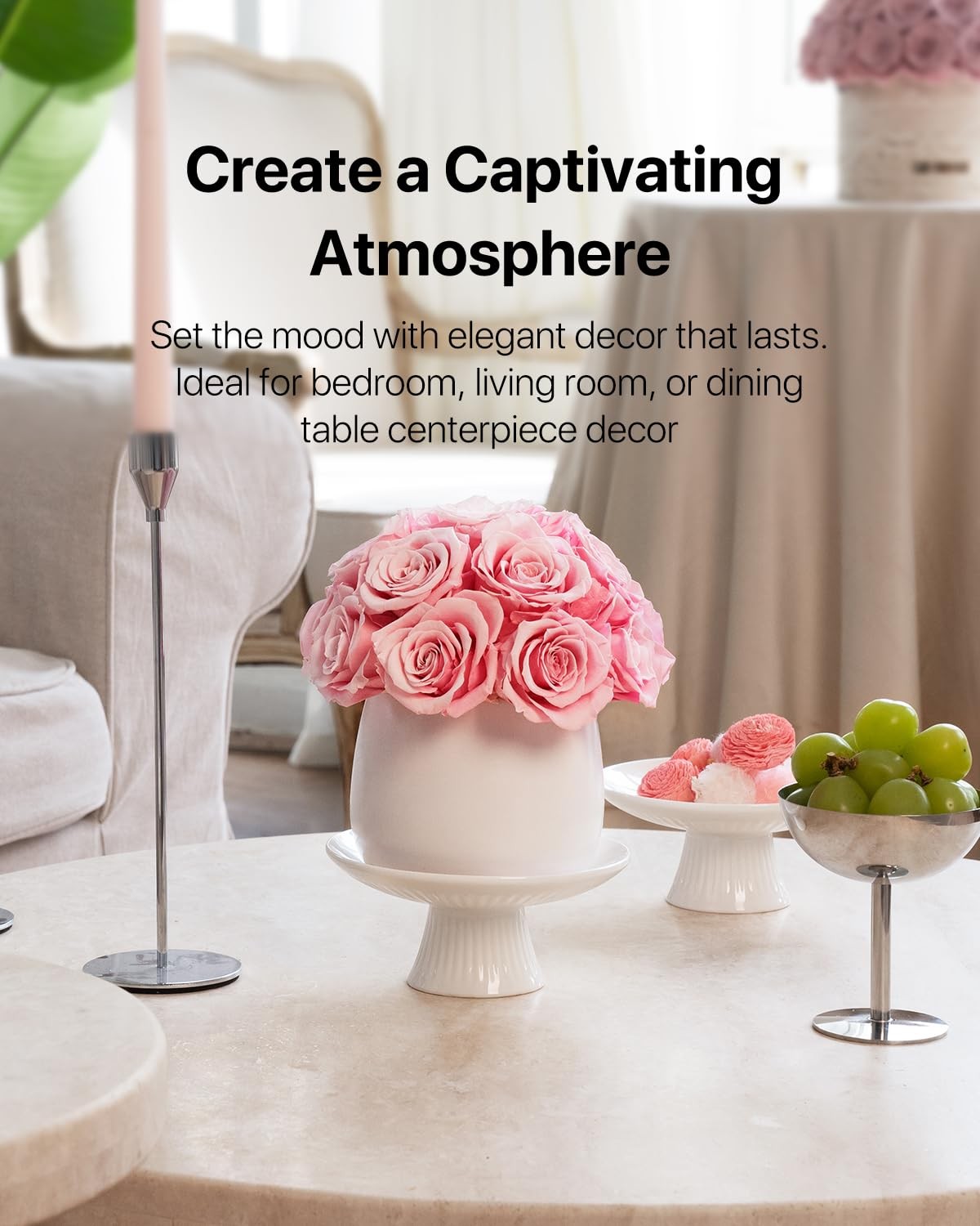 Preserved Flowers Vase Ceramic Decor, Eternal Flower Vases for Centerpieces, …