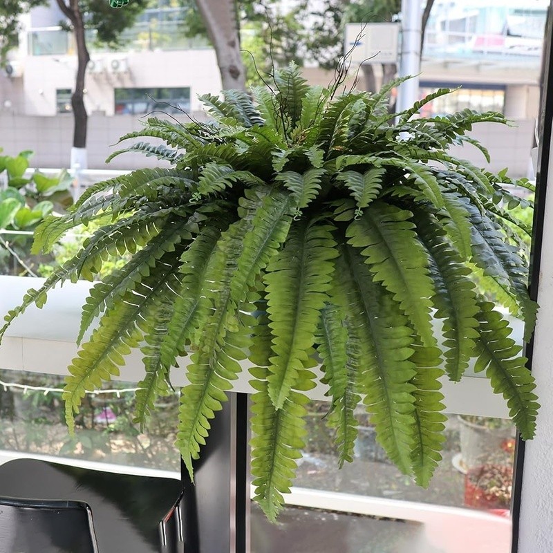 Artificial Boston Ferns Faux Plants Home Garden Office Decor UV Resistant New