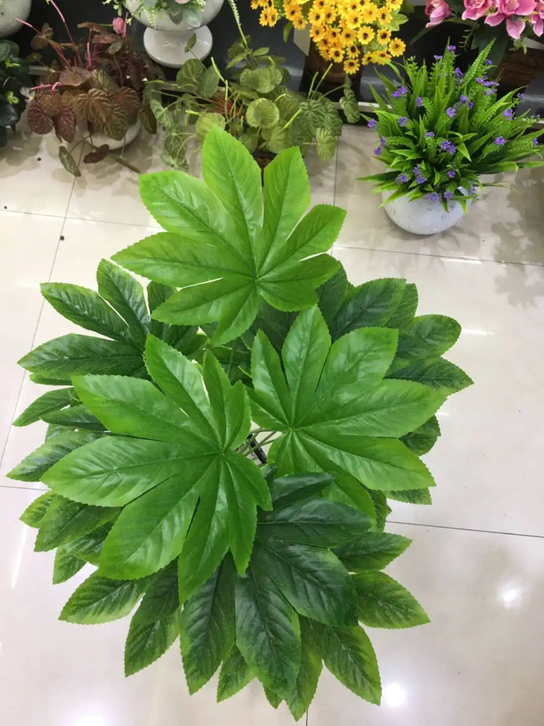 75CM 18Leaves Artificial Palm Tree Large Tropical Plants Shrub Rare Fake Flower