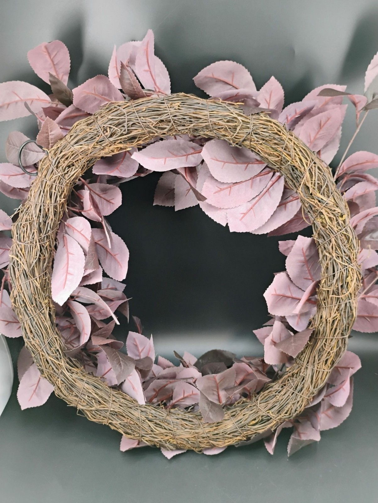 Wreath With Artificial Purple Leaves For Home & Event Decor