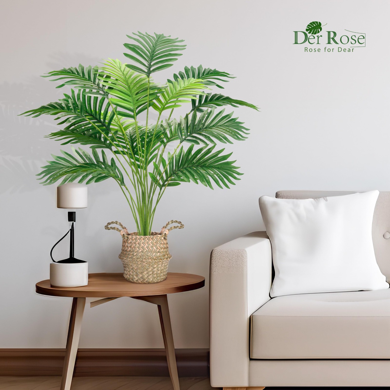 28″ Faux Areca Palm Tree – 2 Pcs Large Fake Potted Plant for Indoor/Outdoor Deco