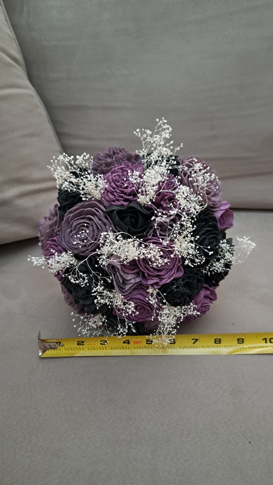 Sola Wood Flower Arrangement Purple And Black Home Decor Gift